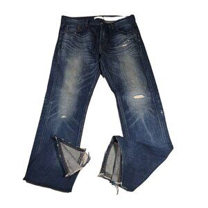 Uniqlo Jeans Mens 32x32 Blue Japanese Fabric By Kaihara Loose Fit